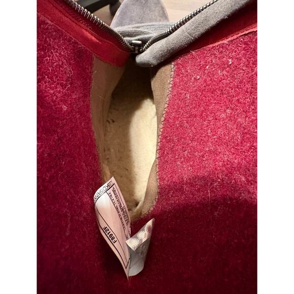 Ugg Australia Size 9 Fabrice Gray Leather Suede Lace Up High Heel Boots EUC - Picture 8 of 11